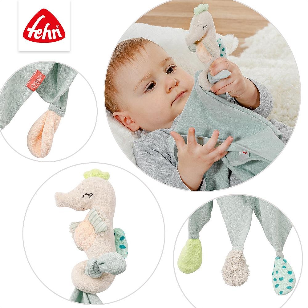 Текстильная игрушка, Морской конёк, Fehn, тряпичная, 0+ месяцев, многоцветная