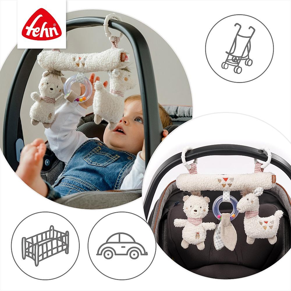 Mascota educationala patut bebe, Fehn, 25 cm, Alb