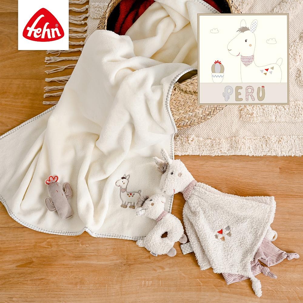 Mascota educationala patut bebe, Fehn, 25 cm, Alb