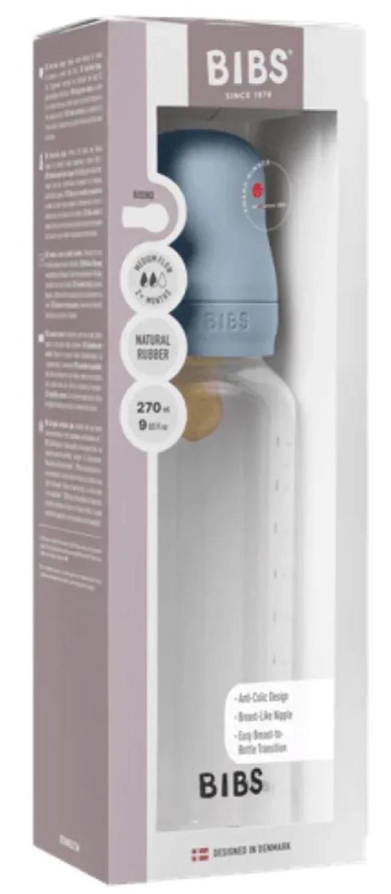 Bibs Biberon din plastic anicolici cu tetina din latex 0+l, 150 ml, Baby Blue