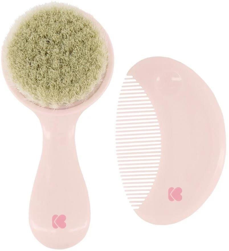 Расчёска и щётка с натуральной щетиной KikkaBoo Savanna Pink