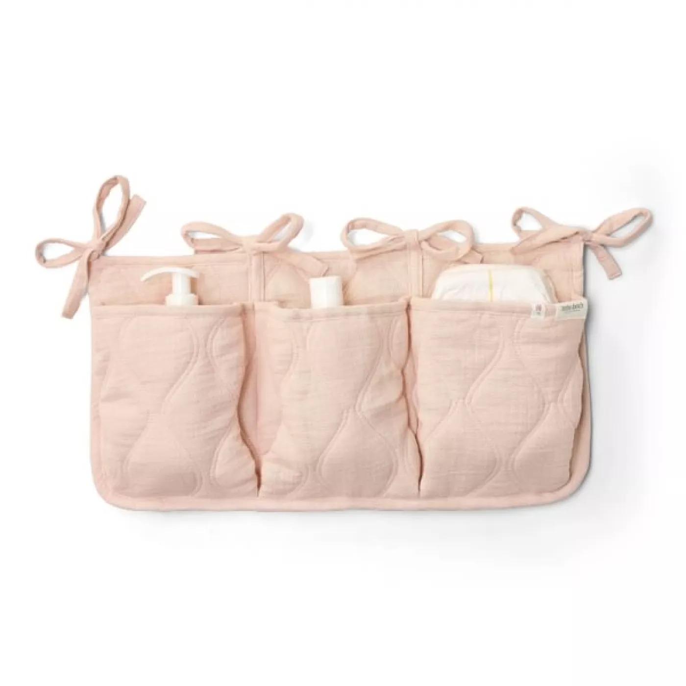 Organizator din bumbac organic pentru patut - Pure Blossom - Little Dutch
