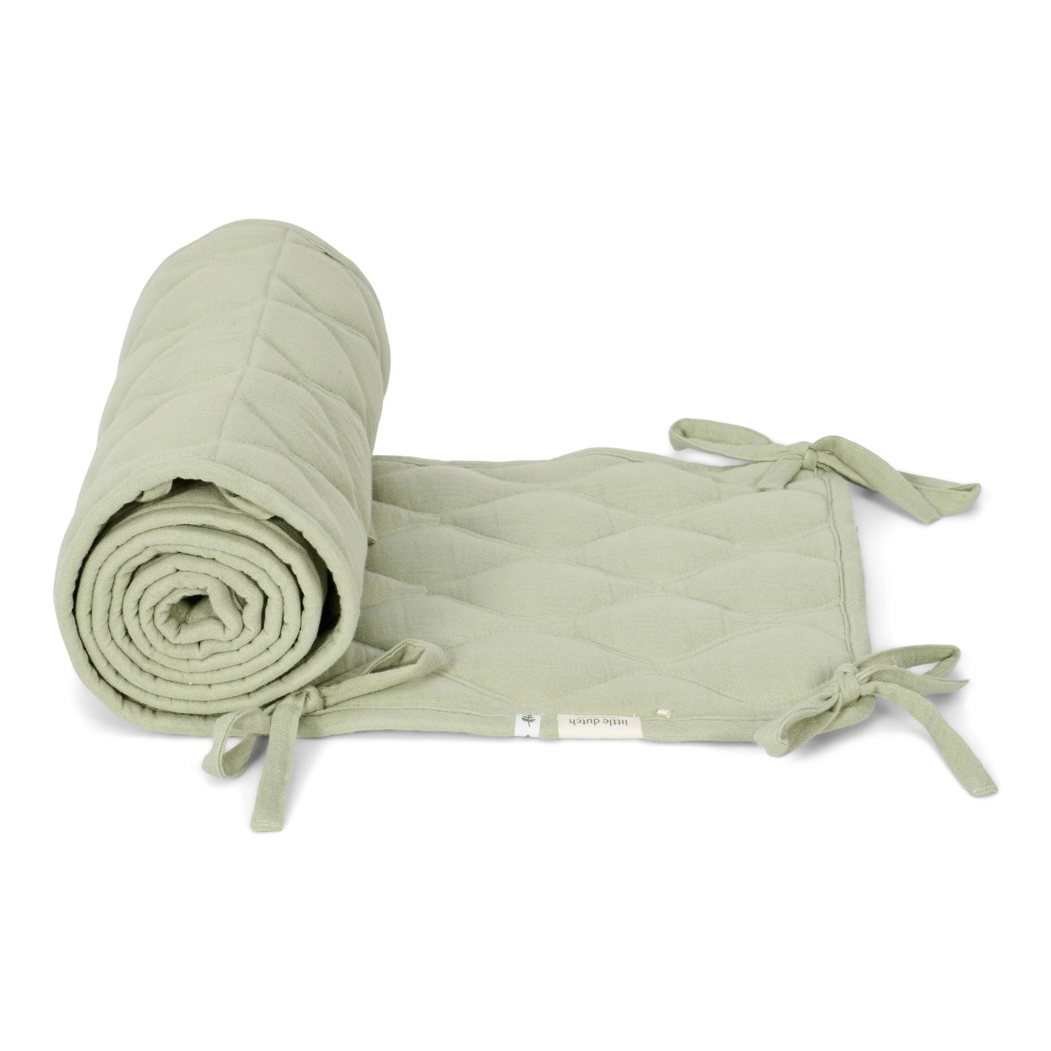 Бортик для кроватки из органического хлопка - 28x180 см - Pure Sage - Little Dutch