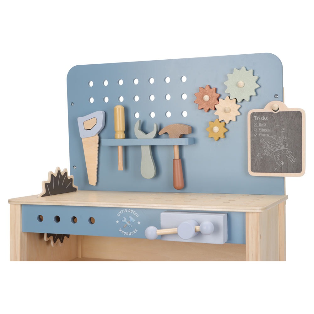 Banc de lucru cu accesorii din lemn FSC - Little Dutch