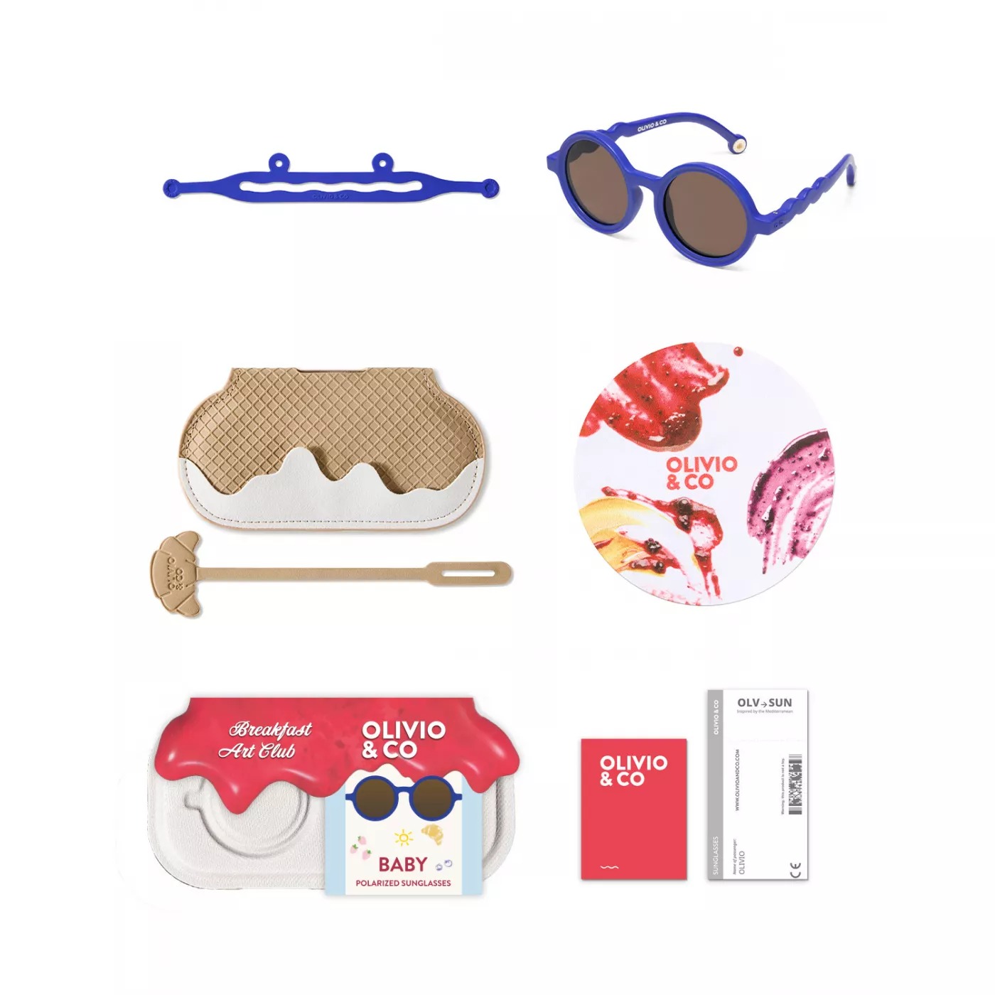 Солнцезащитные очки с поляризованными линзами - 0-18 месяцев - Classic - Breakfast Art-Midnight Berry - Olivio & Co