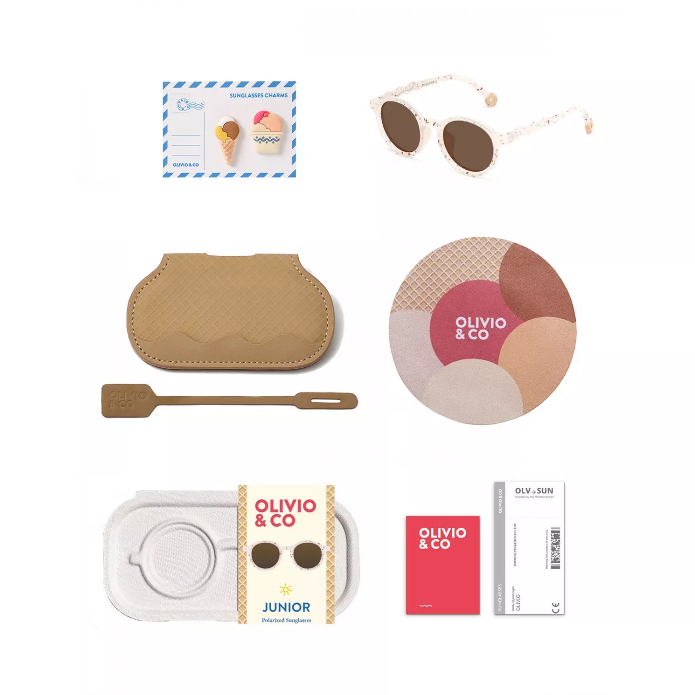 Солнцезащитные очки с поляризованными линзами овальные Creative - 5-12 лет - Gelato Summer-Vanilla Brownie - Olivio & Co