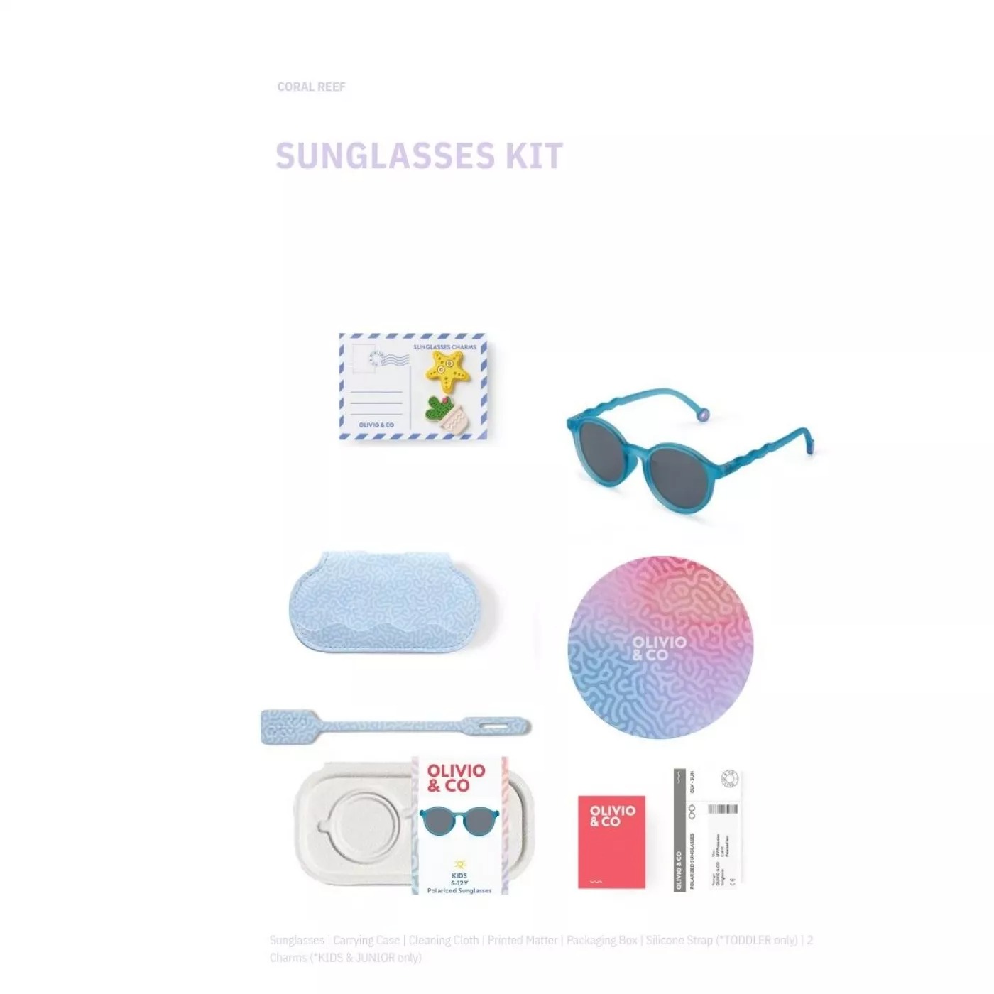 Солнцезащитные очки с поляризованными линзами - 5-12 лет - Coral Reef - Reef Blue - Olivio & Co
