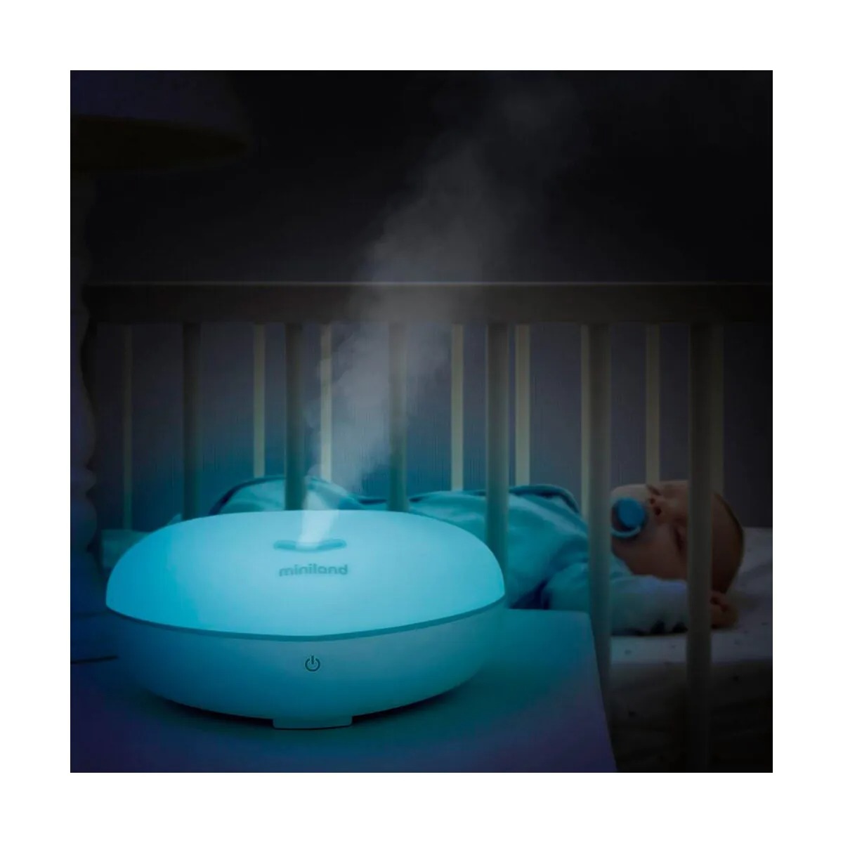 Dispozitiv pentru somn multisenzorial Miniland Natural Sleeper cu white noise, lumină de veghe și aromatizator