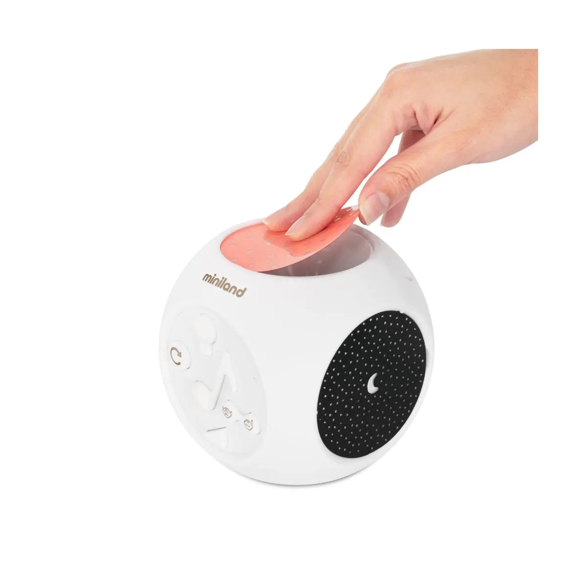 Proiector muzical cu lumină și sunete pentru bebeluși Miniland Dreamcube Magical