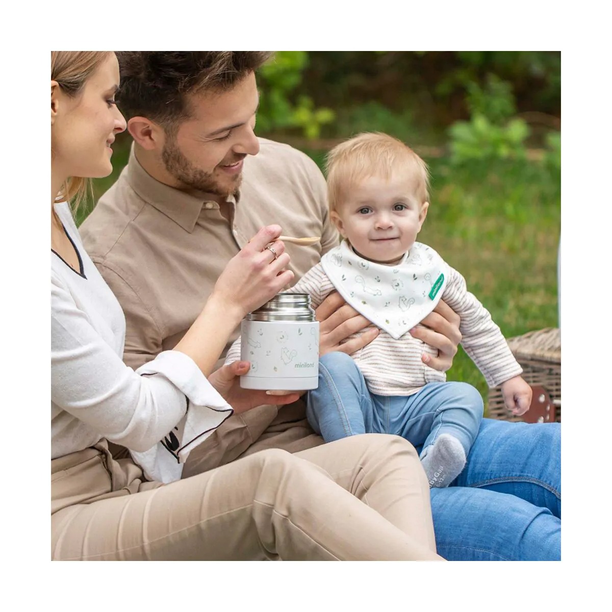 Termos alimente solide 600 ml din inox Miniland Natur Food Chip