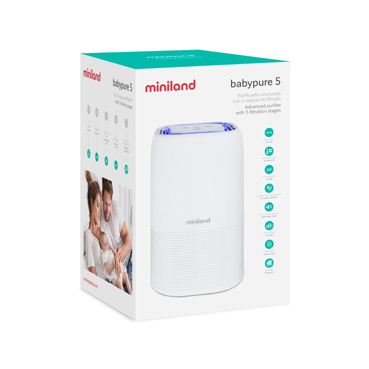 Purificator de aer cu filtru HEPA și UV Miniland Babypure 5