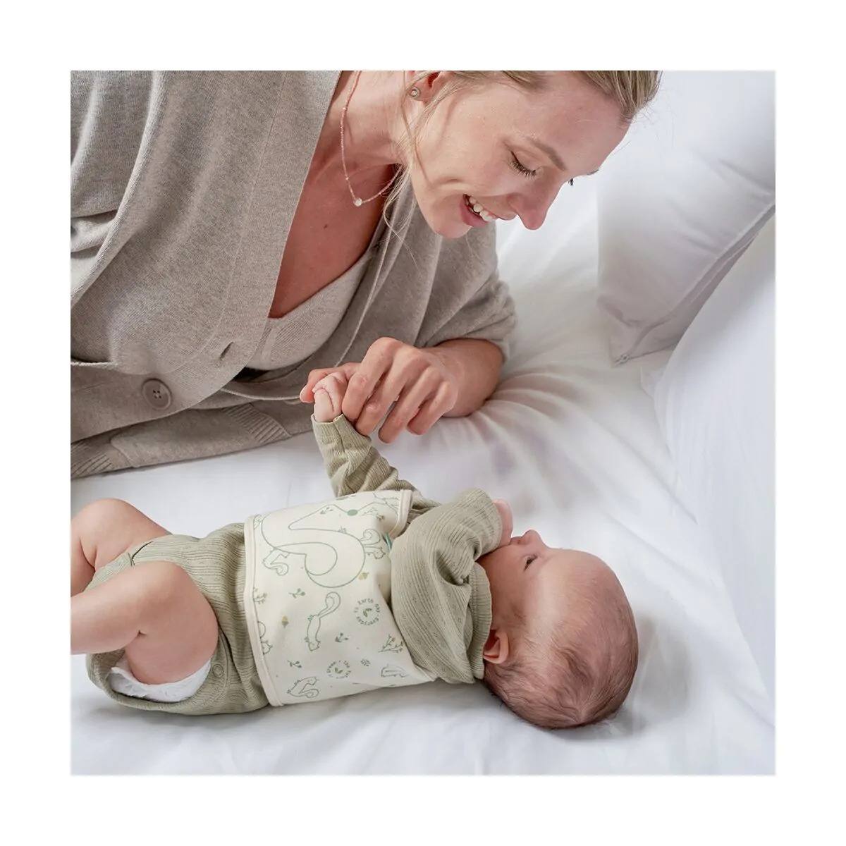 Centură/fasa termică anticolici Miniland cu semințe naturale, husă din bumbac organic 100%