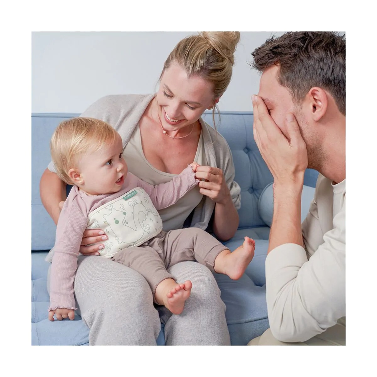 Centură/fasa termică anticolici Miniland cu semințe naturale, husă din bumbac organic 100%