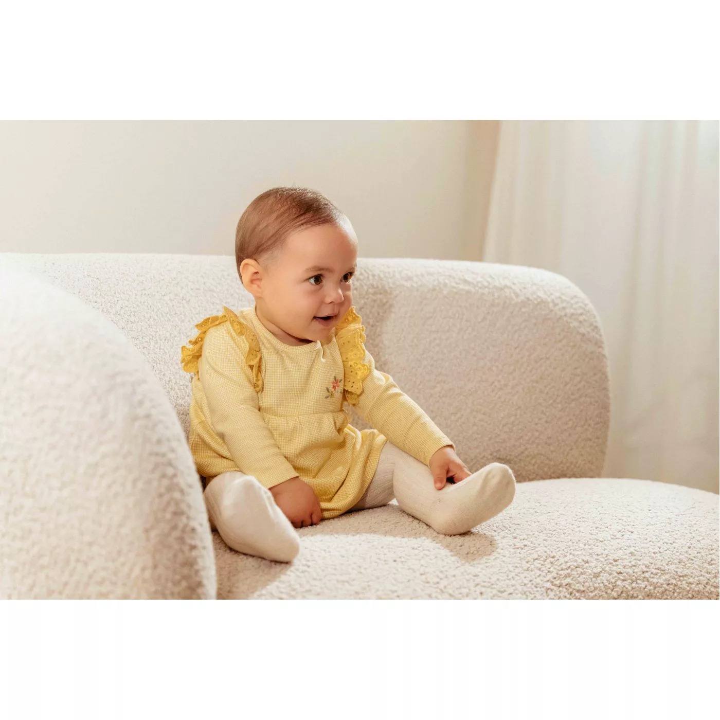 Ciorapi din bumbac organic pentru bebelusi - Little Farm - Sand - Little Dutch - 62/74 Marime 62-74