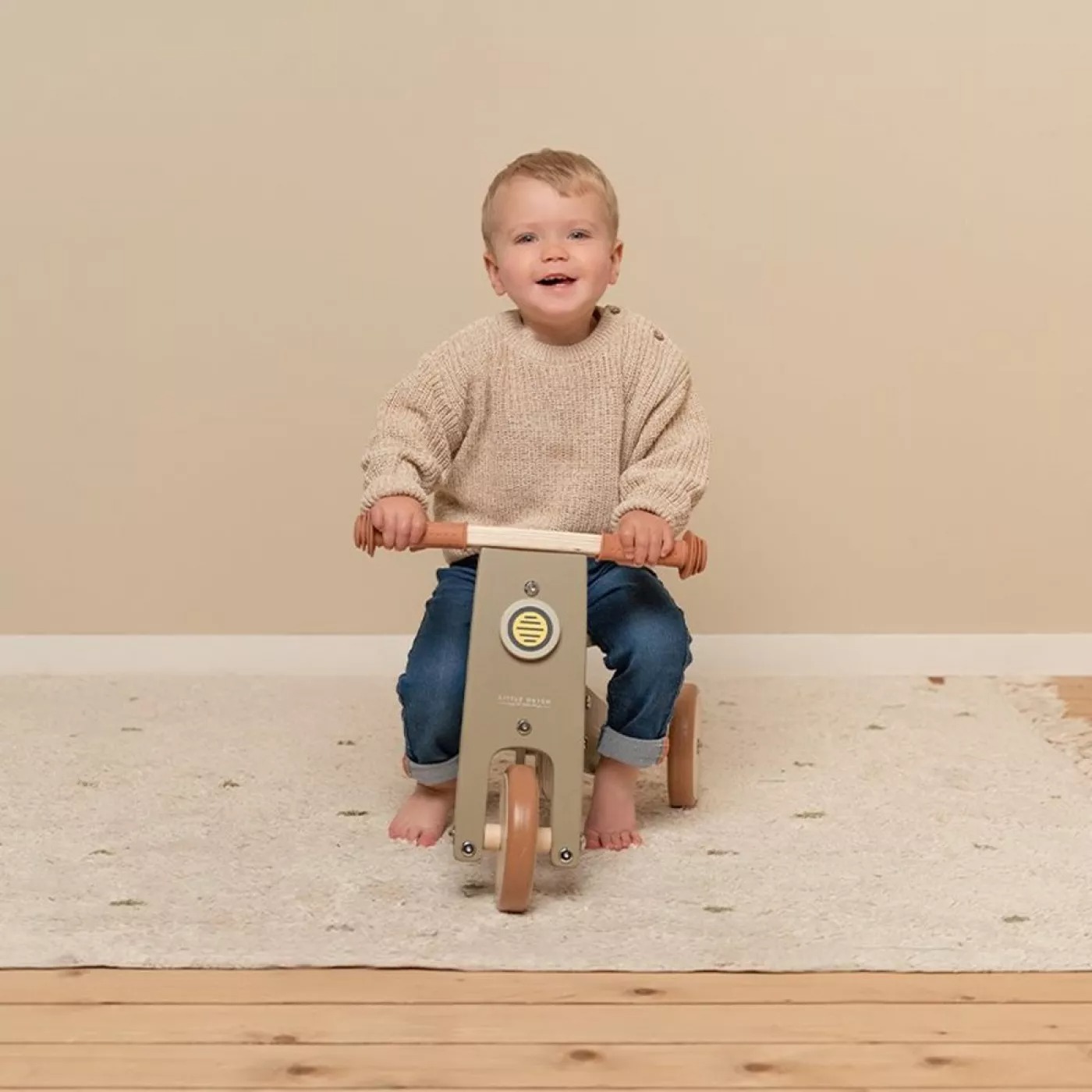 Tricicleta din lemn FSC - Olive - Little Dutch 5