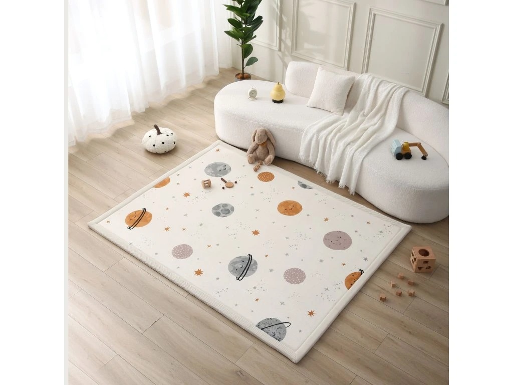 Saltea de joaca coral velvet cu spuma memorie 150 x 200 cm – Happy Planets - Hakuna Matte
