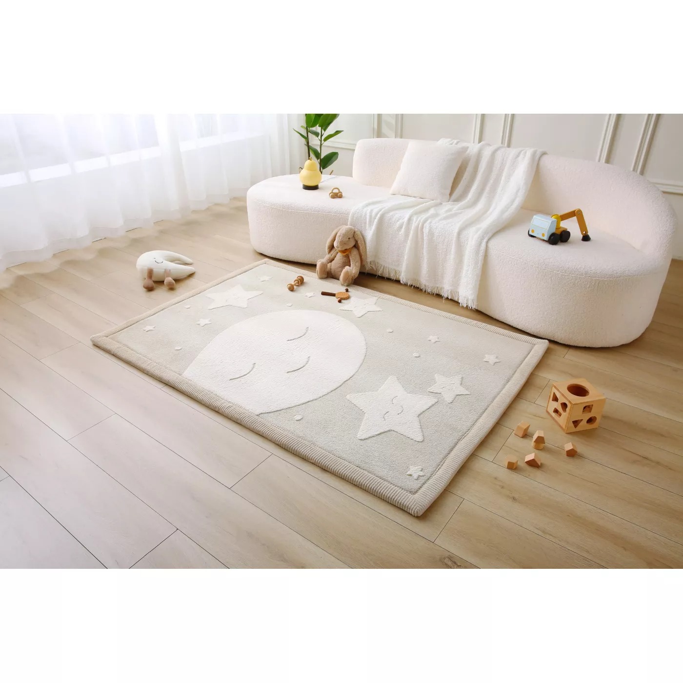 Saltea de joaca cloud 3D – luna si stele 200 x 150 x 2.5 cm - Hakuna Matte