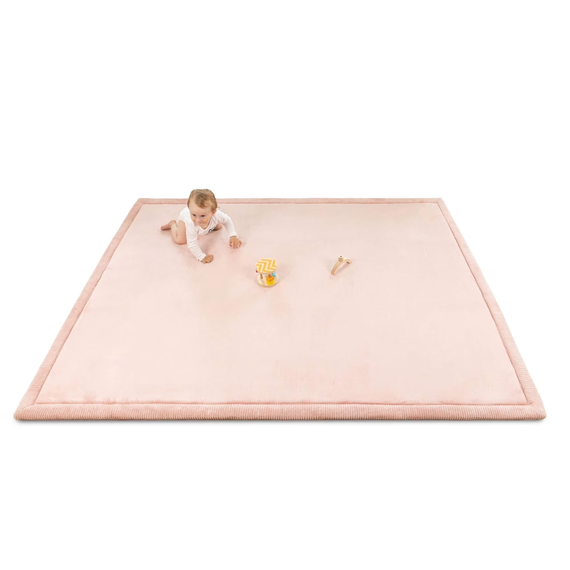 Saltea de joaca coral velvet cu spuma memorie 150 x 200 cm – roz - Hakuna Matte