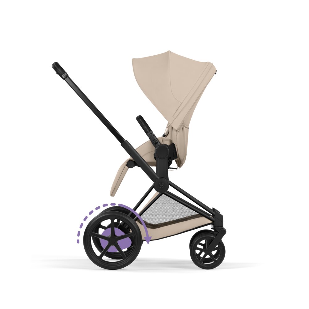 Carucior 2 in 1 Cybex ePriam V colecția Platinum 2026 Cozy Beige cadru Matt Black 10