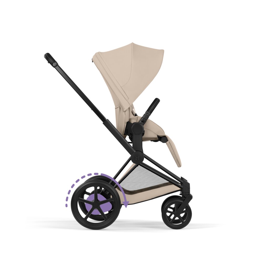 Carucior 2 in 1 Cybex ePriam V colecția Platinum 2026 Cozy Beige cadru Matt Black 11