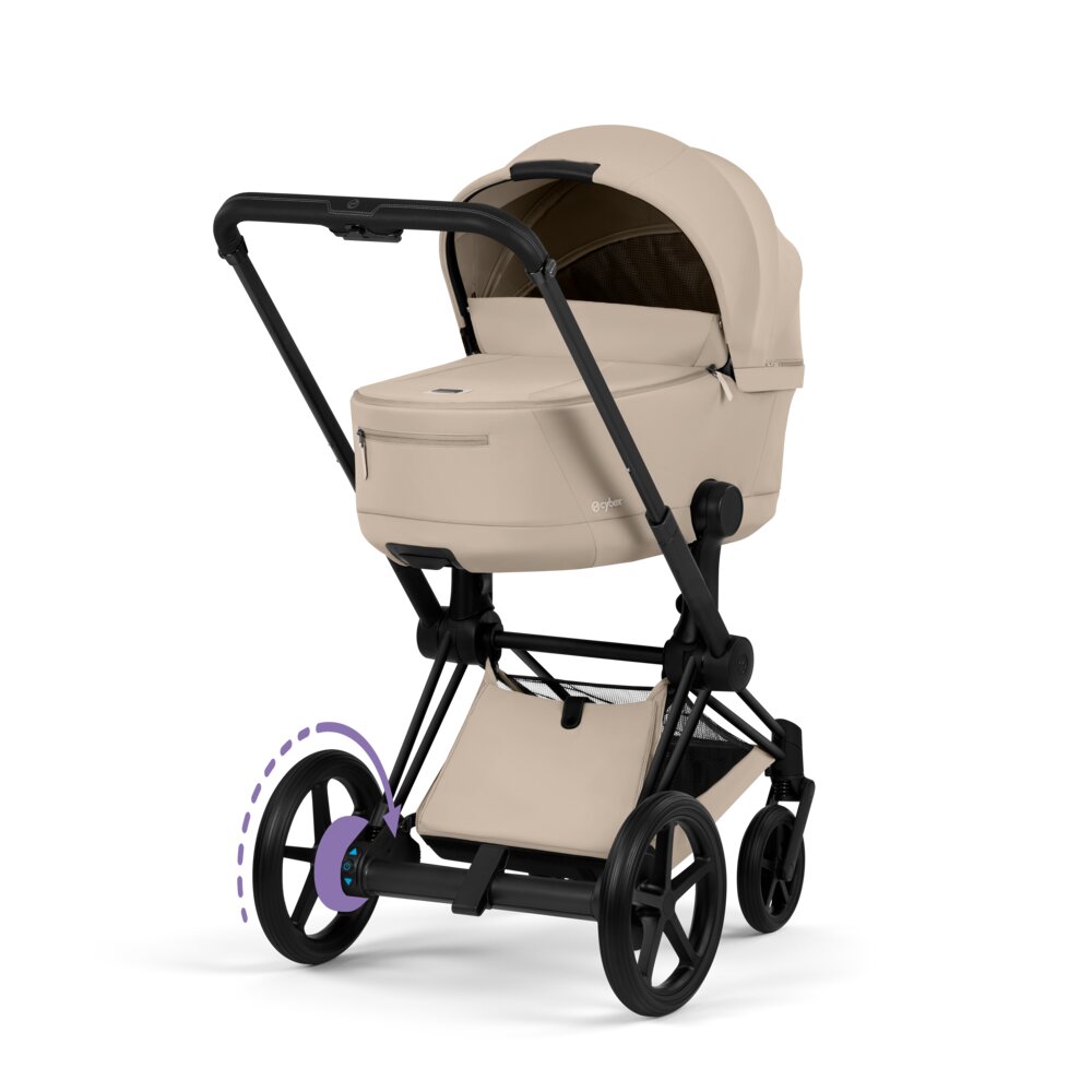 Carucior 2 in 1 Cybex ePriam V colecția Platinum 2026 Cozy Beige cadru Matt Black 6