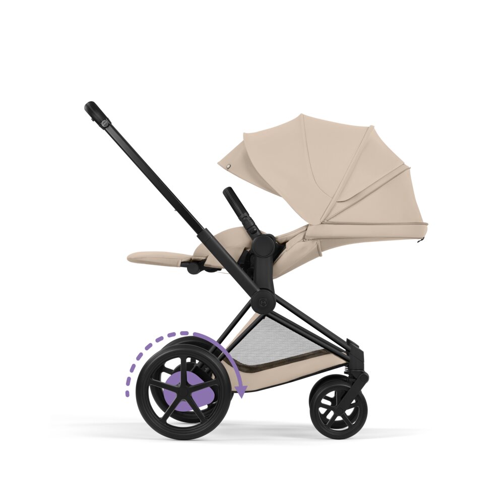 Carucior 2 in 1 Cybex ePriam V colecția Platinum 2026 Cozy Beige cadru Matt Black 7