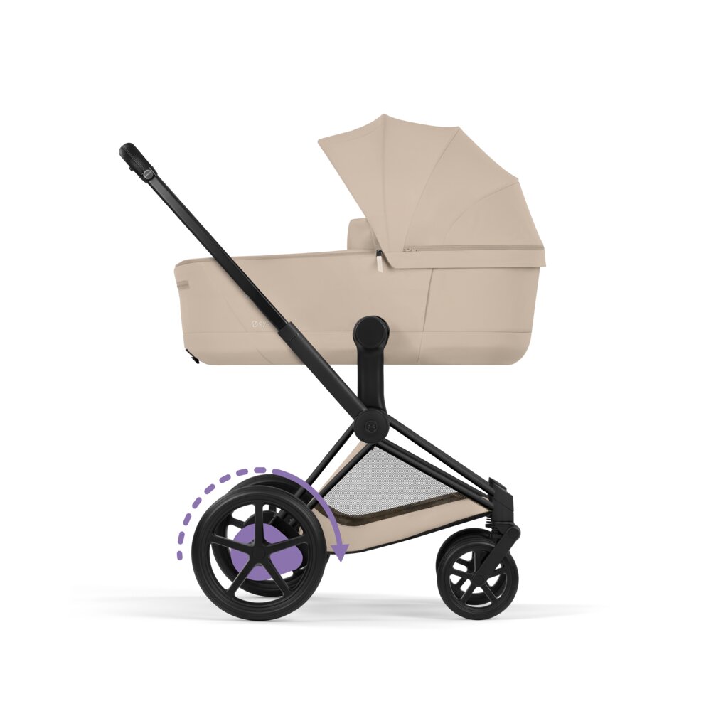 Carucior 2 in 1 Cybex ePriam V colecția Platinum 2026 Cozy Beige cadru Matt Black 8