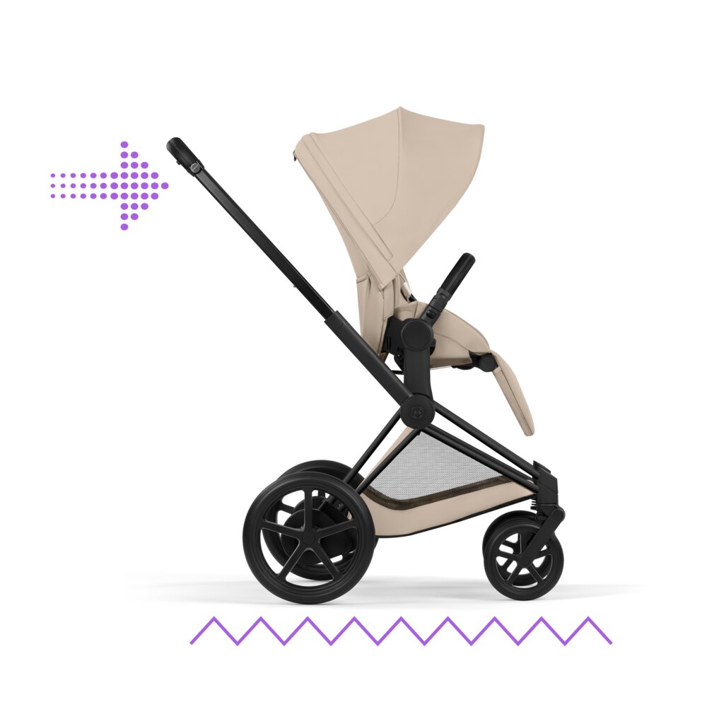 Carucior 2 in 1 Cybex ePriam V colecția Platinum 2026 Cozy Beige cadru Matt Black 14