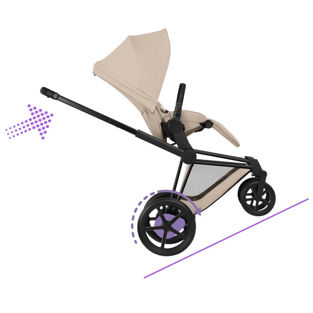 Carucior 2 in 1 Cybex ePriam V colecția Platinum 2026 Cozy Beige cadru Matt Black 15