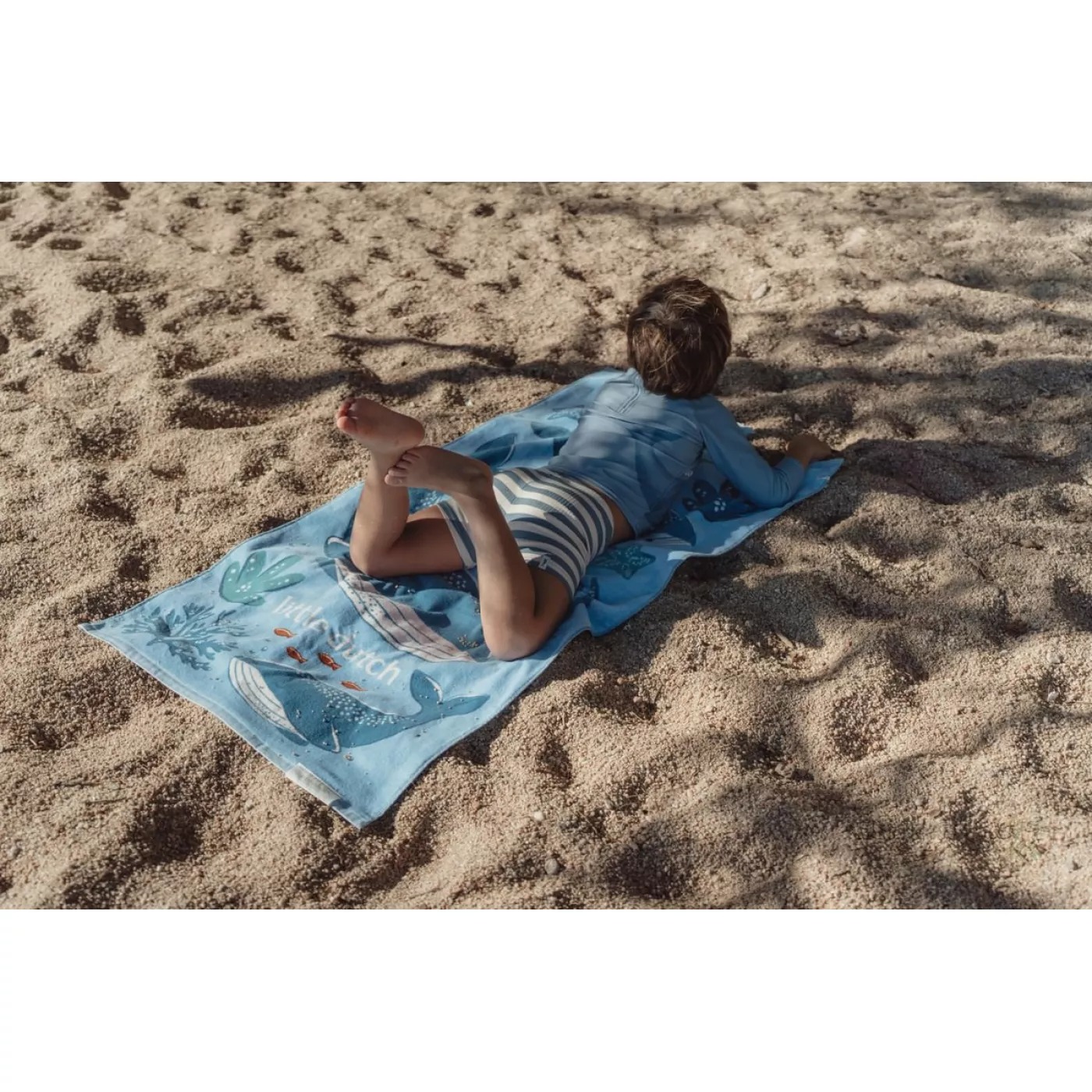 Пляжное полотенце - Ocean World Blue - 60×120 см - Little Dutch 3