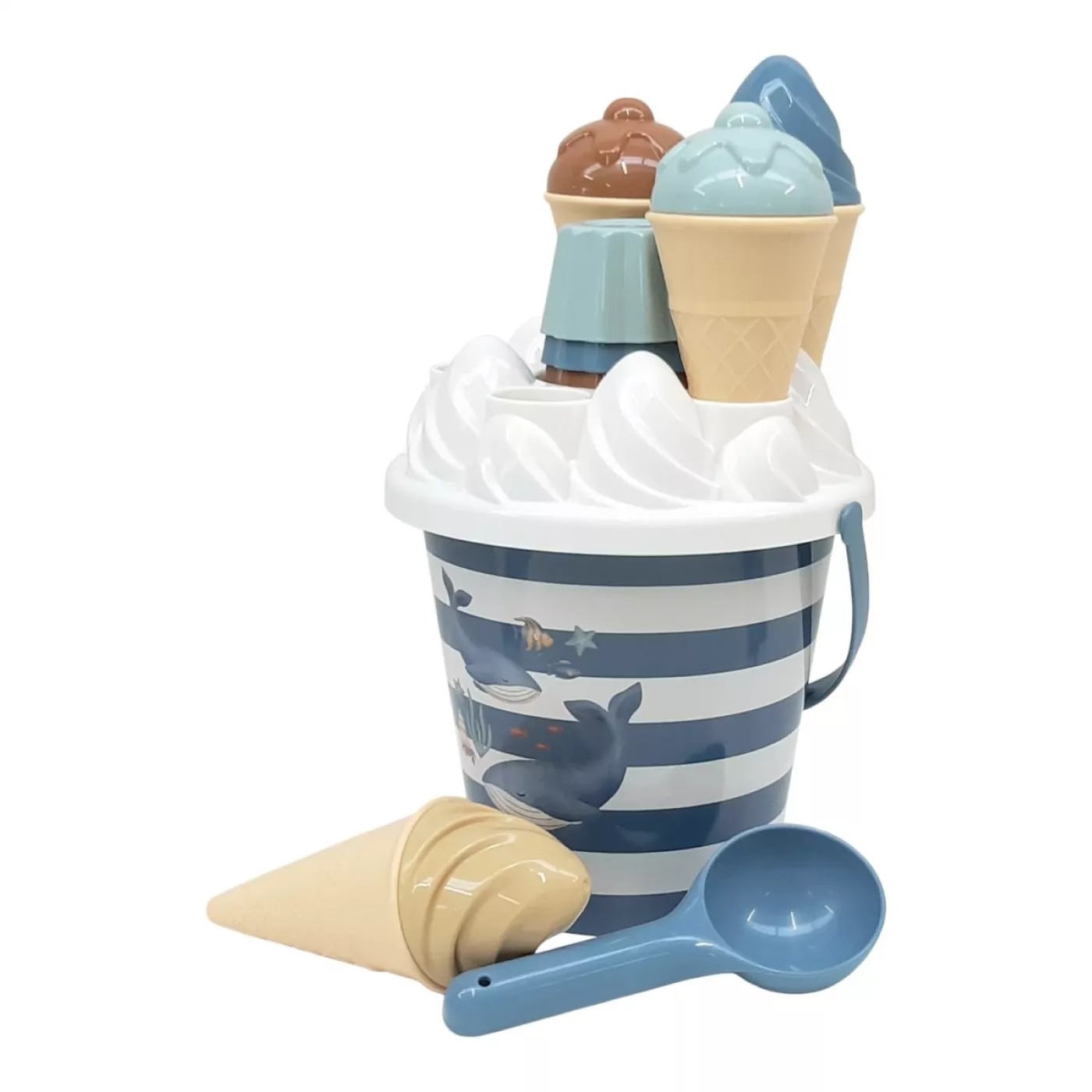 Set de jucarii pentru plaja - Forme de Inghetata - 14 piese - Ocean World - Little Dutch