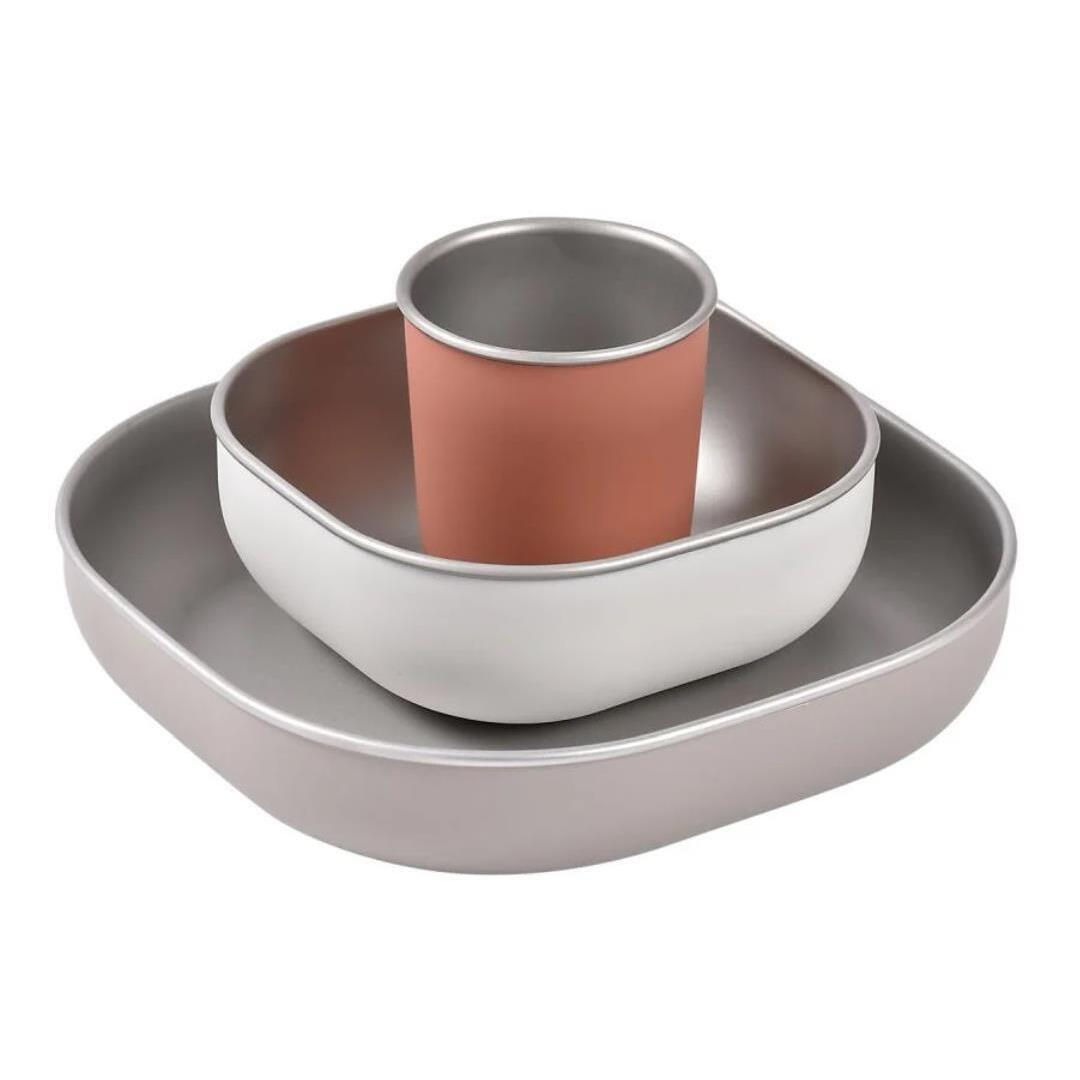 Набор посуды из стали 4 предмета Beaba Terracotta