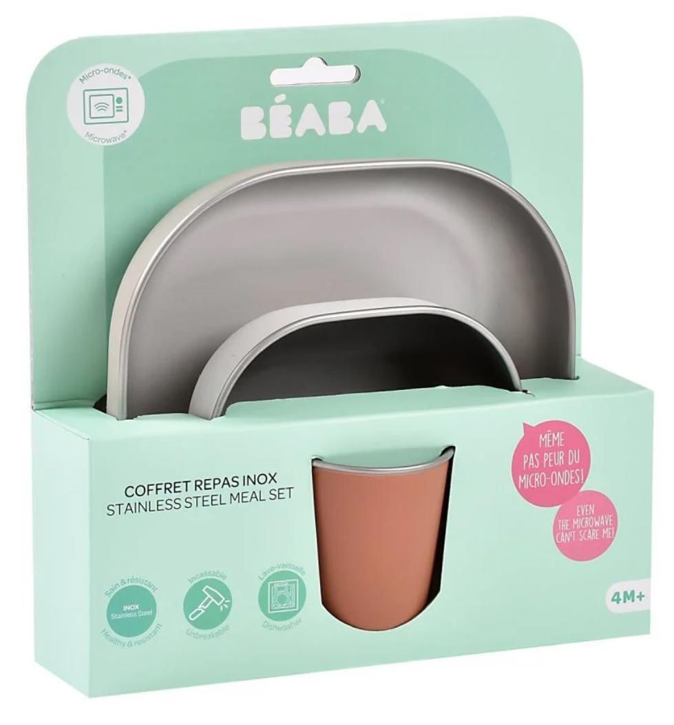 Набор посуды из стали 4 предмета Beaba Terracotta 3