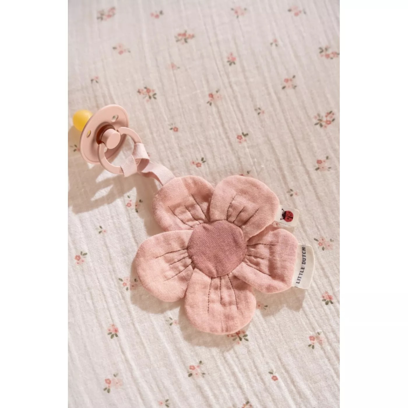 Suport pentru suzeta din bumbac organic - Flower - Fairy Garden - Little Dutch 4