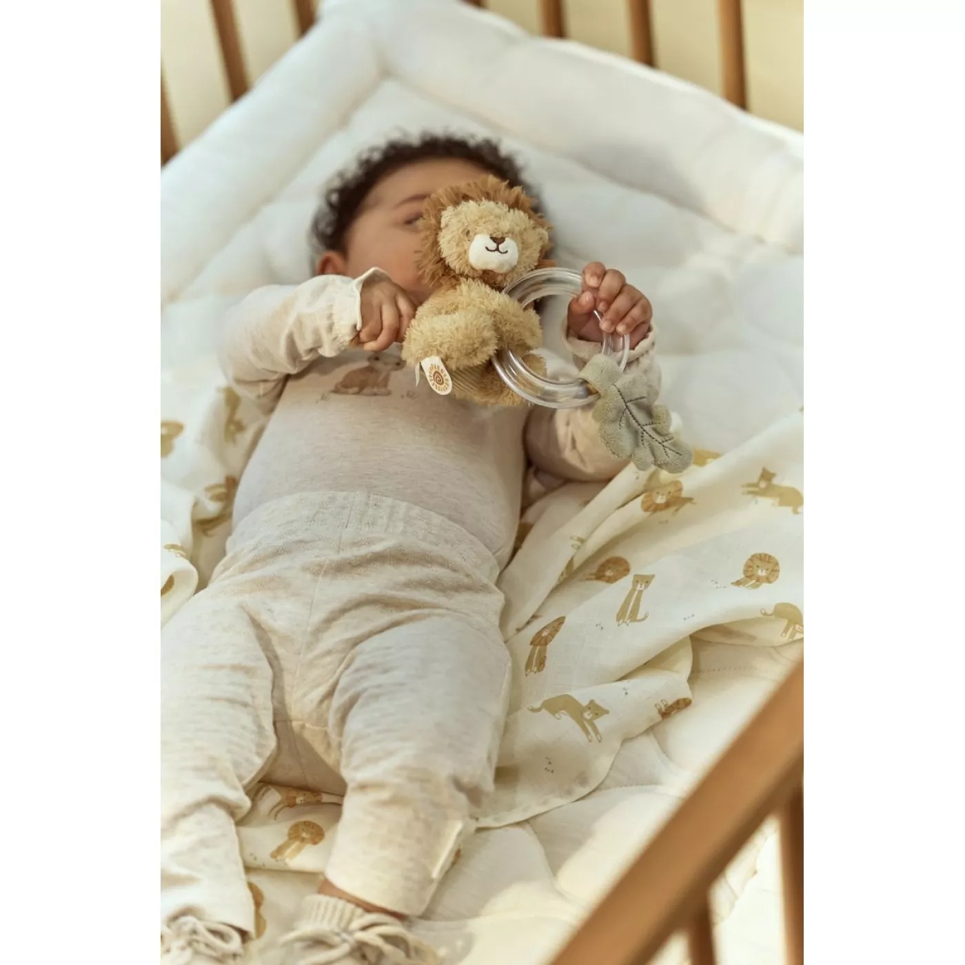 Jucarie din plus cu inel cu margele - Safari Friends - Little Dutch 3