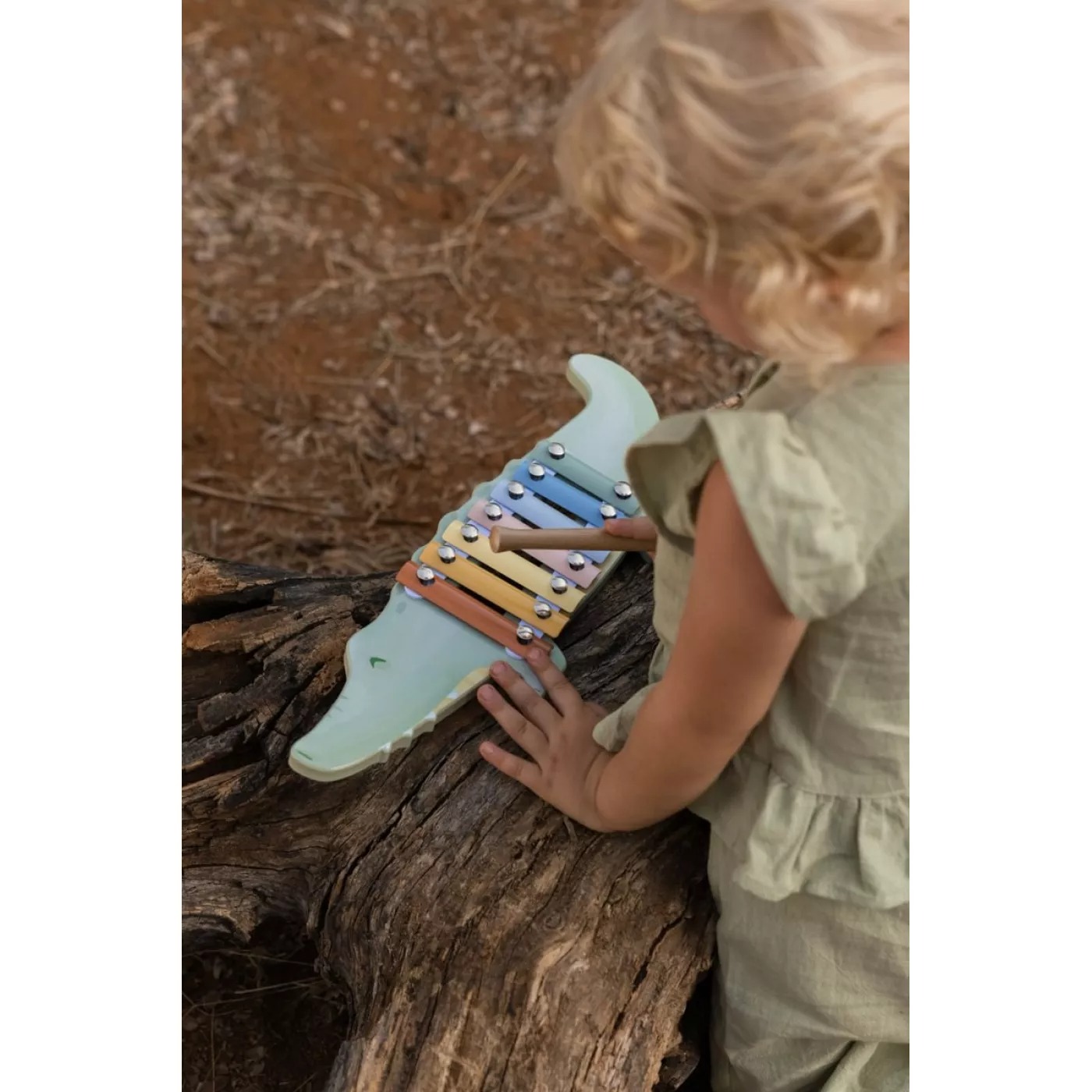 Xilofon din lemn FSC - Grocodil - Safari Friends - Little Dutch 4