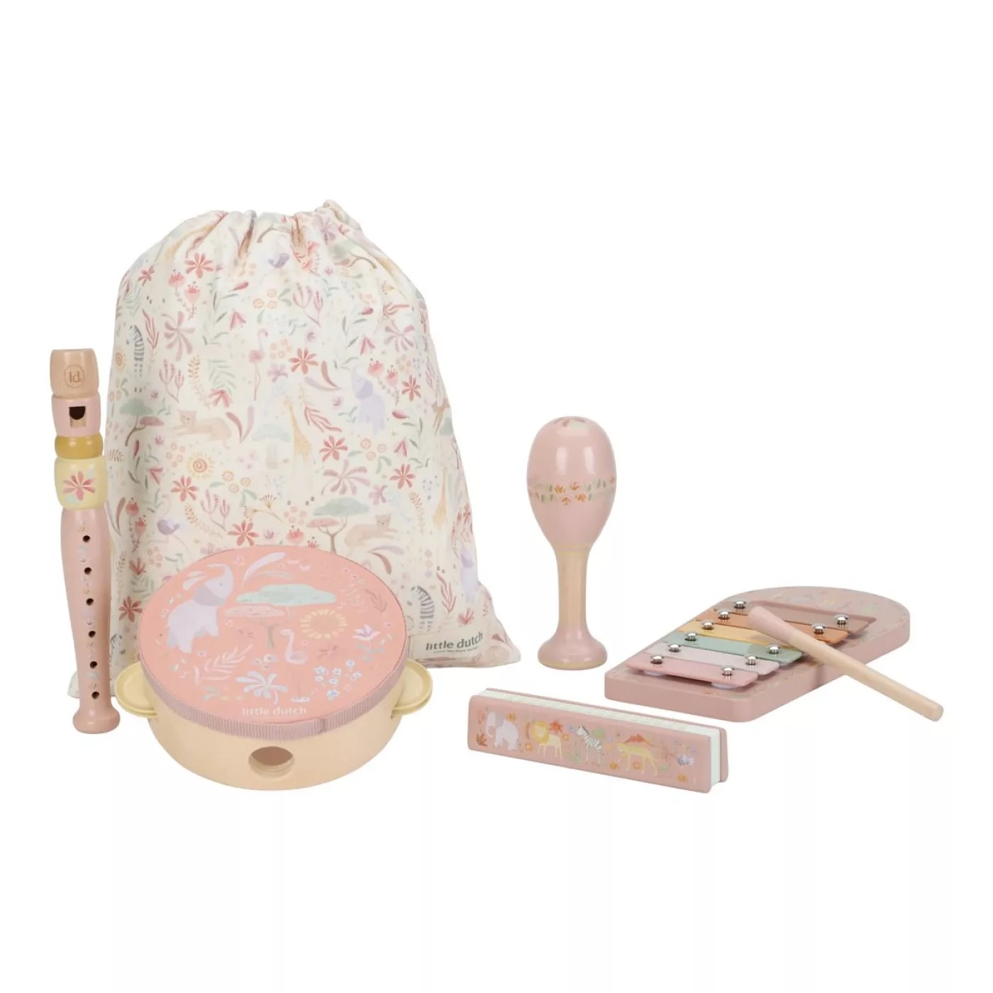 Набор деревянных музыкальных инструментов FSC - Pink - Safari Friends - Little Dutch 2