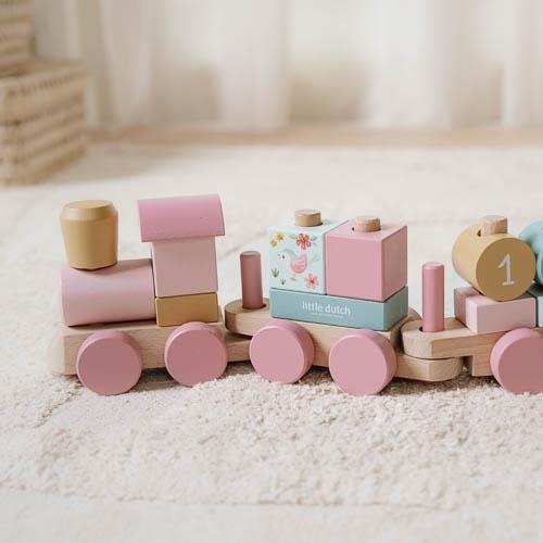 Trenulet din lemn FSC pentru stivuire - Fairy Garden - Little Dutch 4