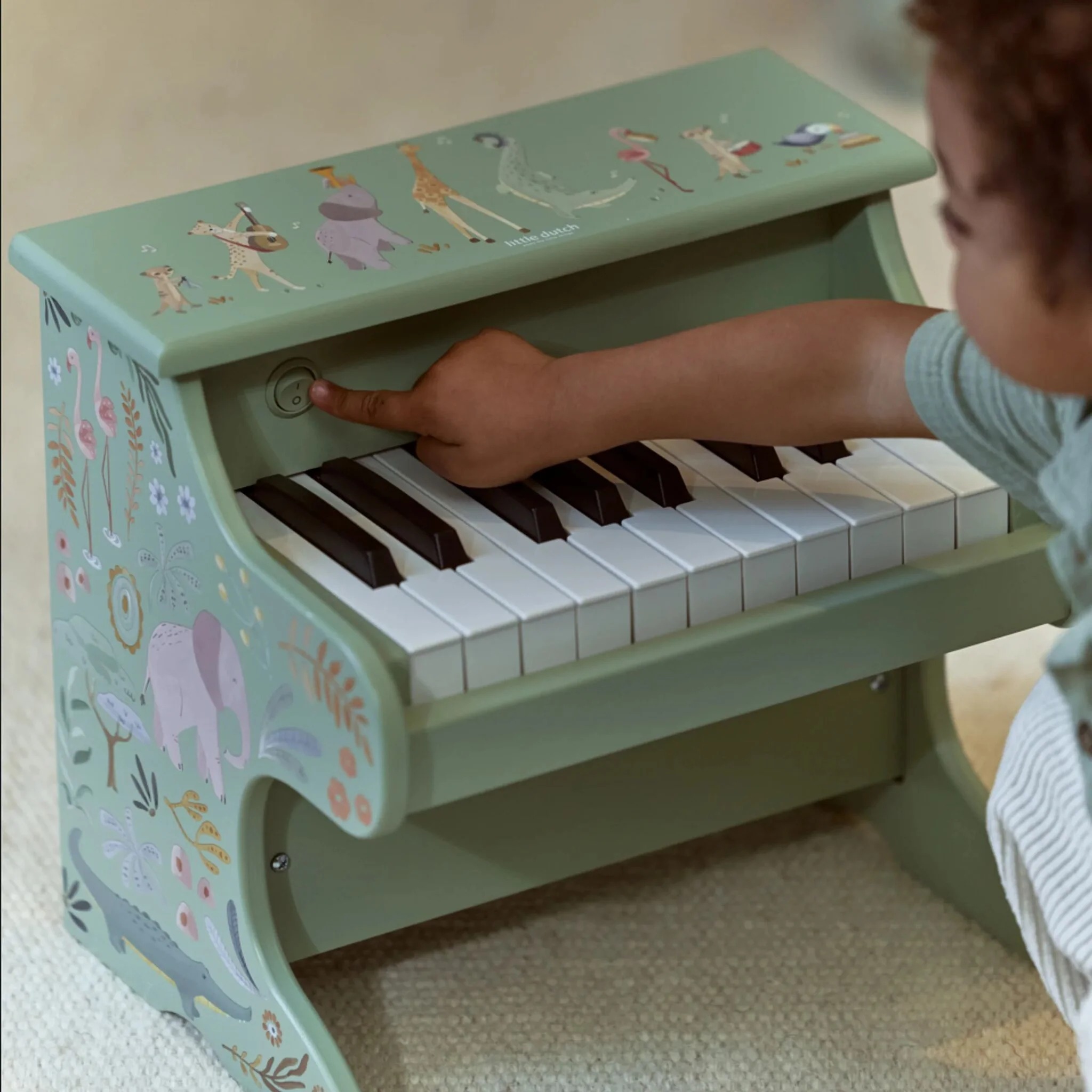 Pianina din lemn FSC - Green - Safari Friends - Little Dutch 5