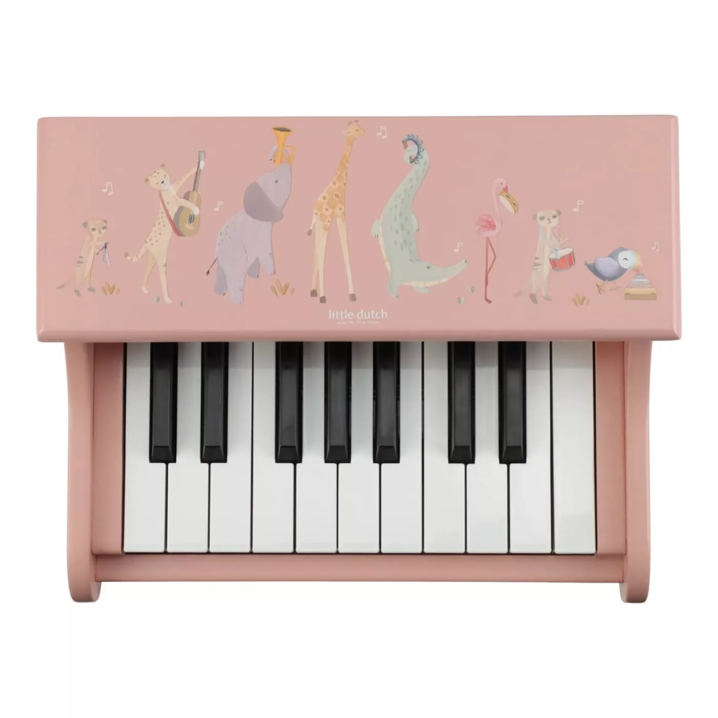 Pianina din lemn FSC - Pink - Safari Friends - Little Dutch 3