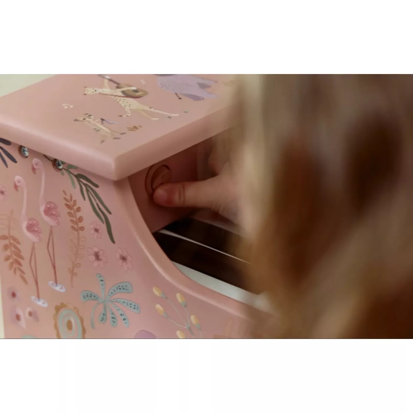 Pianina din lemn FSC - Pink - Safari Friends - Little Dutch 5