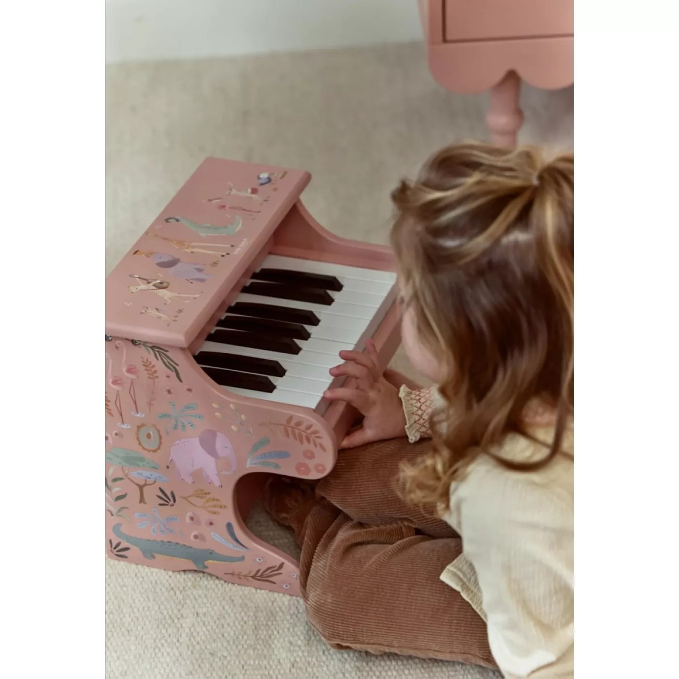Pianina din lemn FSC - Pink - Safari Friends - Little Dutch 6