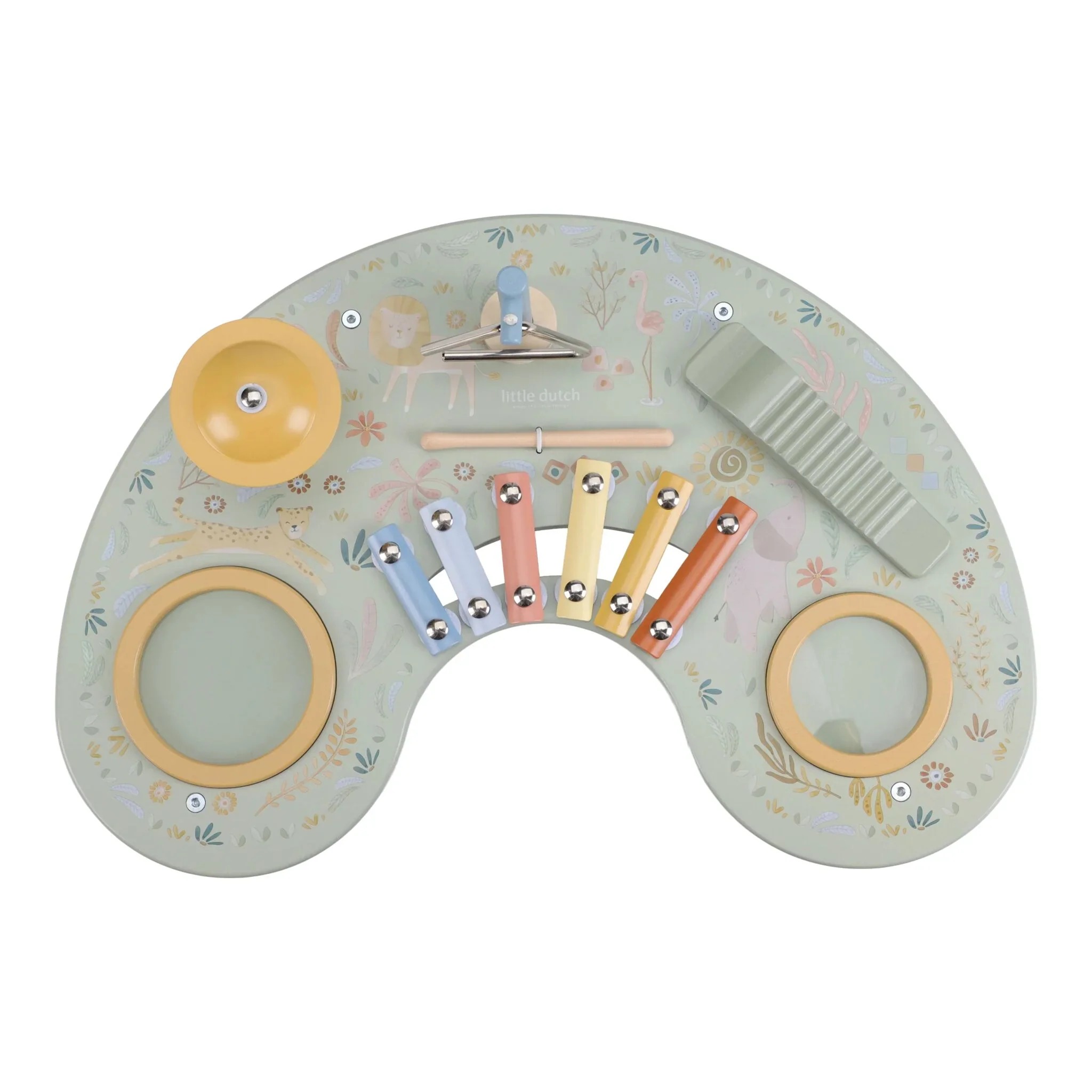 Masuta de activitati cu instrumente muzicate din lemn FSC - Safari Friends - Little Dutch 2