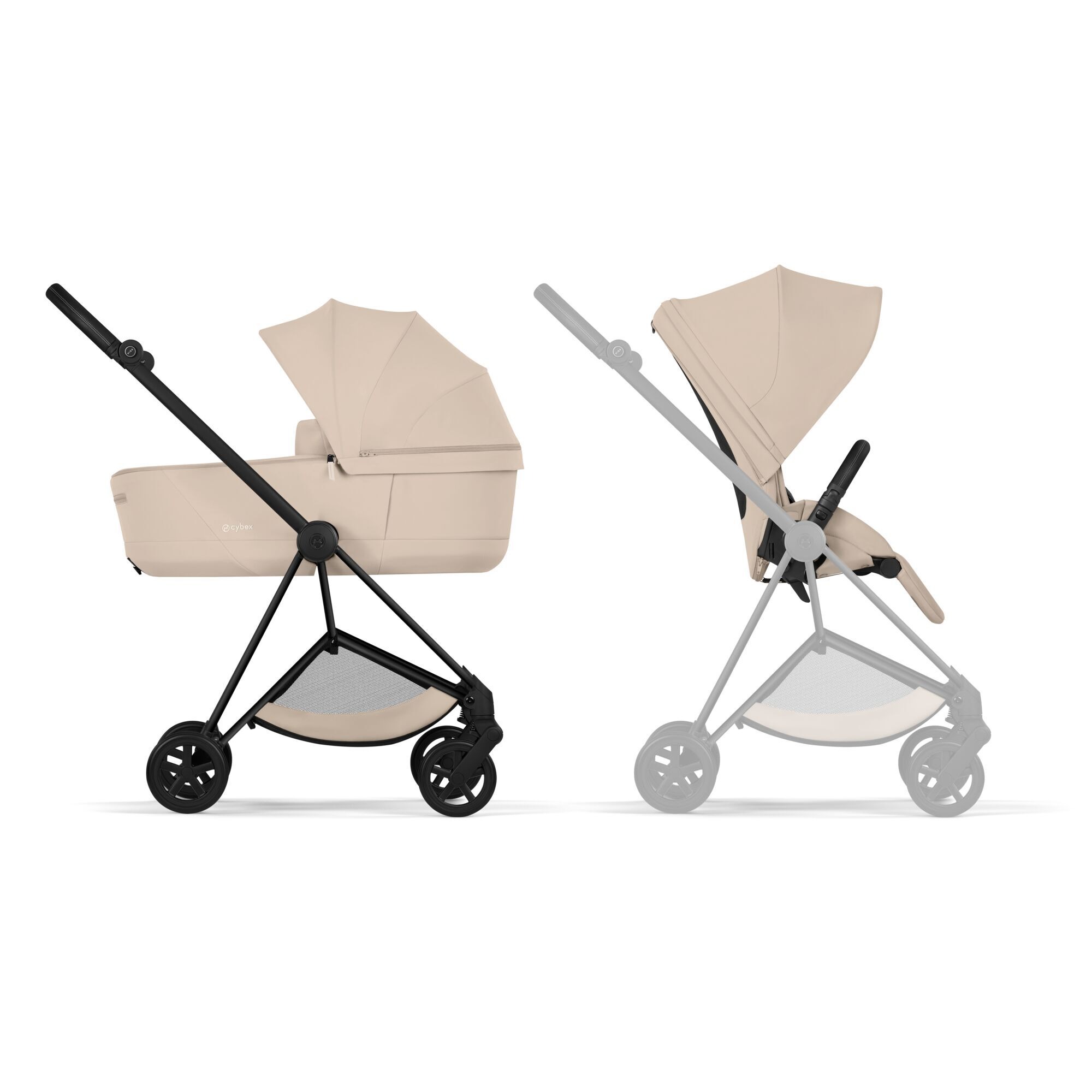 Carucior Cybex Mios 2 in 1 editia Platinum 2026 Cozy Beige cadru Matt Black 3
