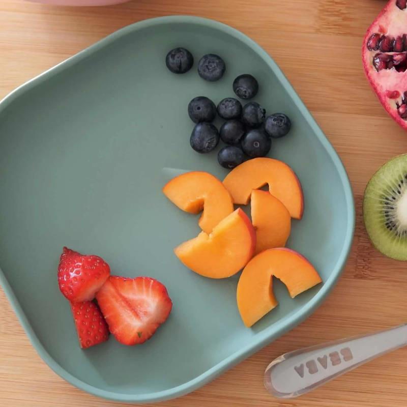 Beaba Farfurie silicon cu ventuza Sage Green B913551