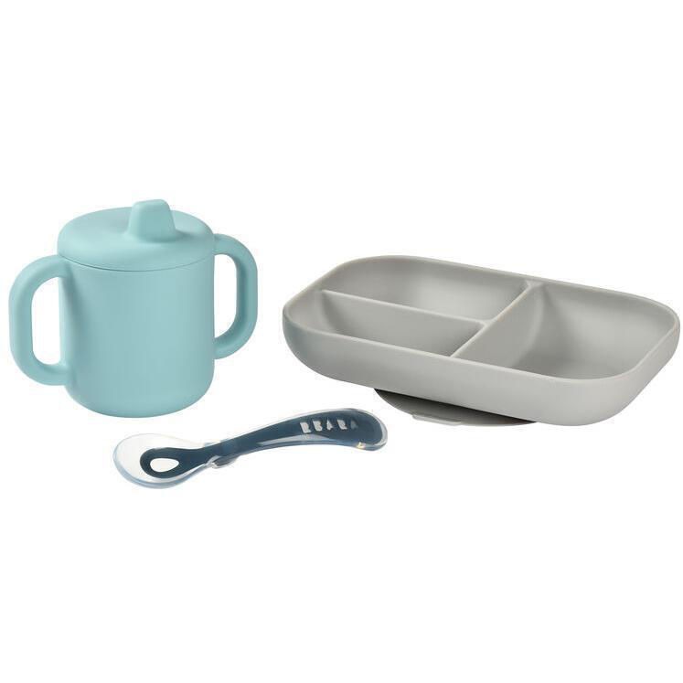 Beaba Set de masa silicon cu cana Blue B913526
