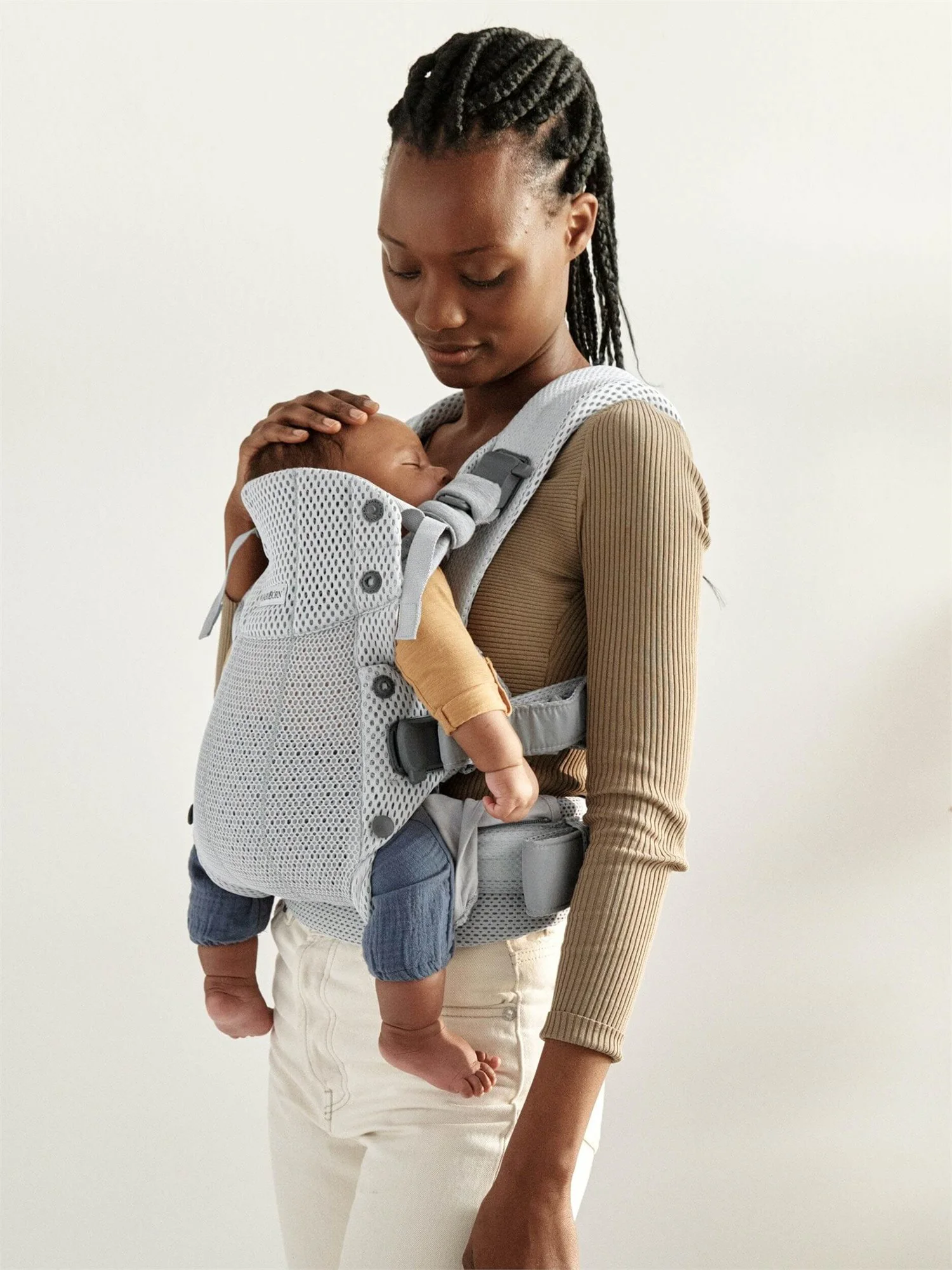 Marsupiu anatomic BabyBjorn Harmony Silver, 3D Mesh
