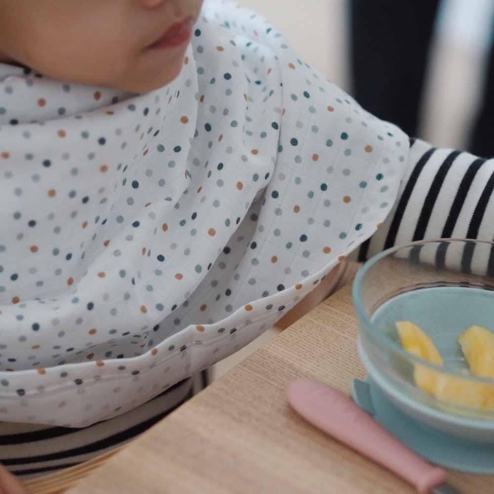 Beaba Набор из 2 хлопковых муслинов 120×120 Baltic Blue/Points