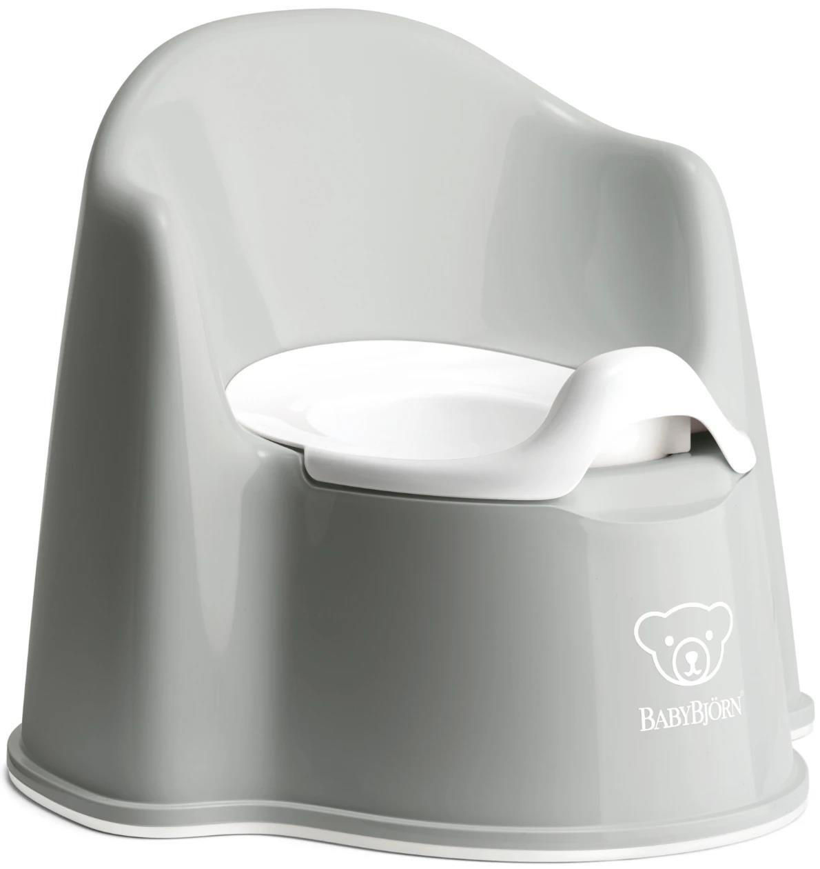 Olita cu protectie spate BabyBjorn Potty Chair Grey/White