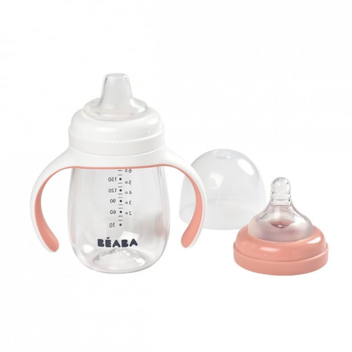 Beaba Biberon de invatare 2 in 1 din tritan 210ml Pink B913478